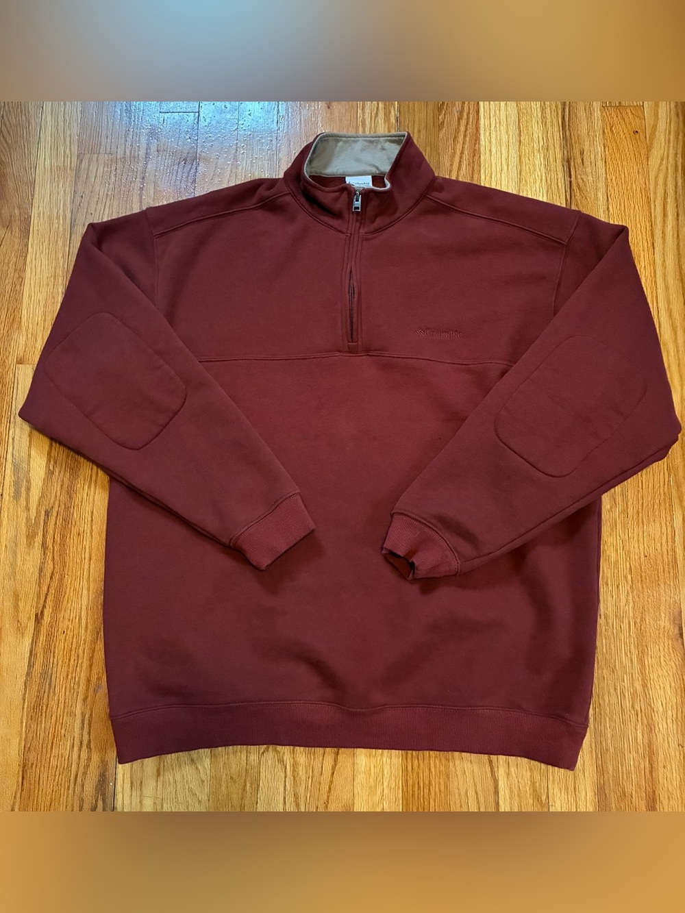 Columbia Rust 1/4 Zip Long Sleeve Fleece Pullover Sweatshirt Mock Neck Men’s XL